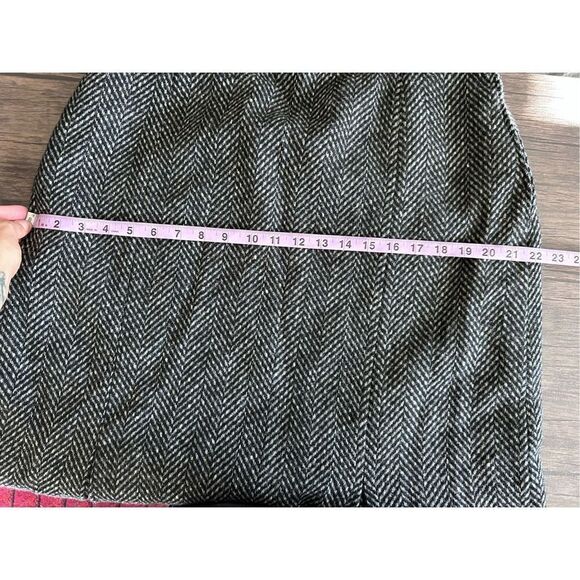 St. Michael Brown Black 100% Wool Pleated Midi Skirt Size 14/16 XL - Picture 16 of 16